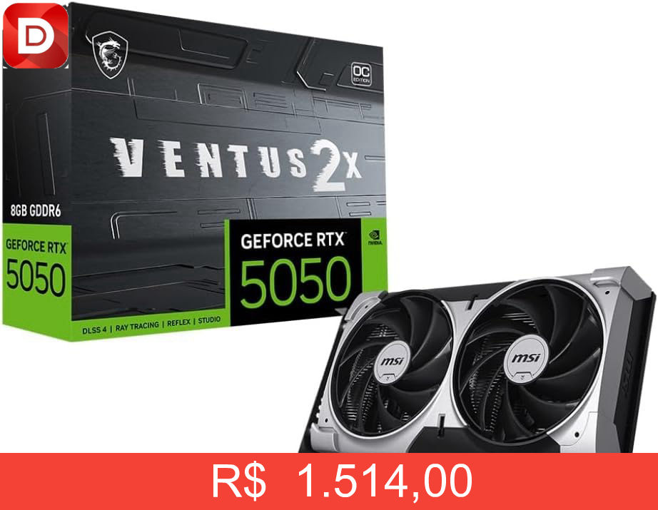 Foto do produto MSI GeForce RTX 5050 8G VENTUS 2X OC