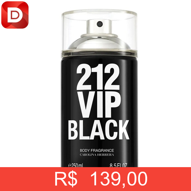 Foto do produto Body Spray Carolina Herrera 212 Vip Black