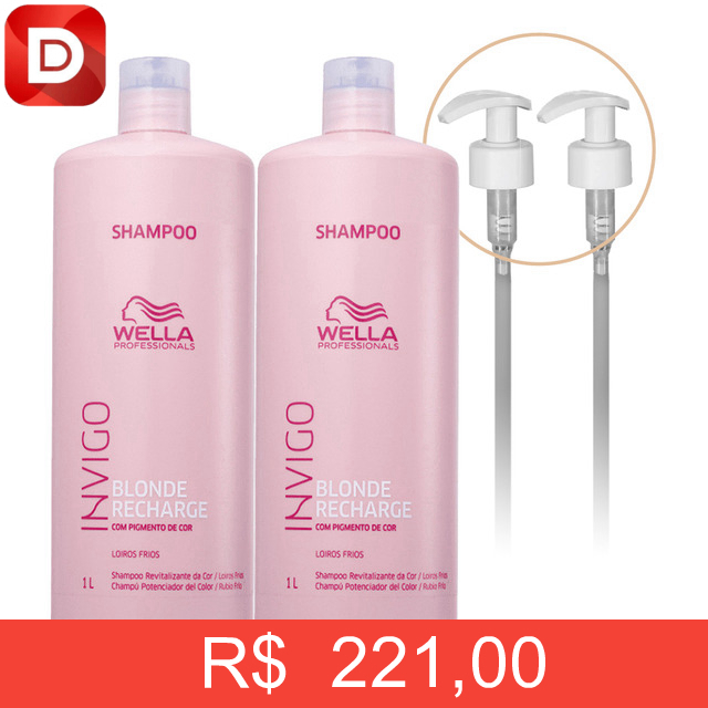 Foto do produto Kit Wella 2 Professionals Invigo Blonde Recharge Shampoo