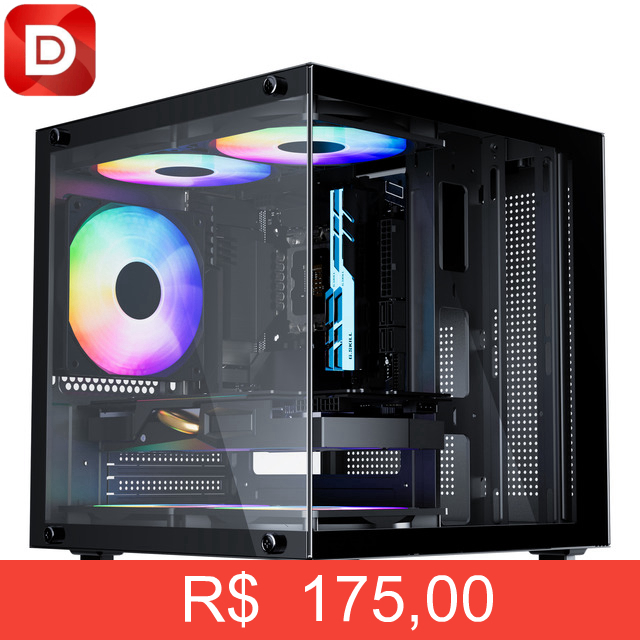 Foto do produto Gabinete Gamer Aquário Mini-ITX, Micro-ATX