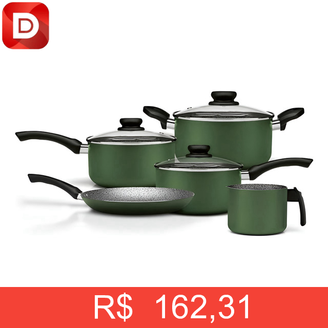 Foto do produto Jogo de Panelas Alumínio Antiaderente 5 pçs Maximum Stone