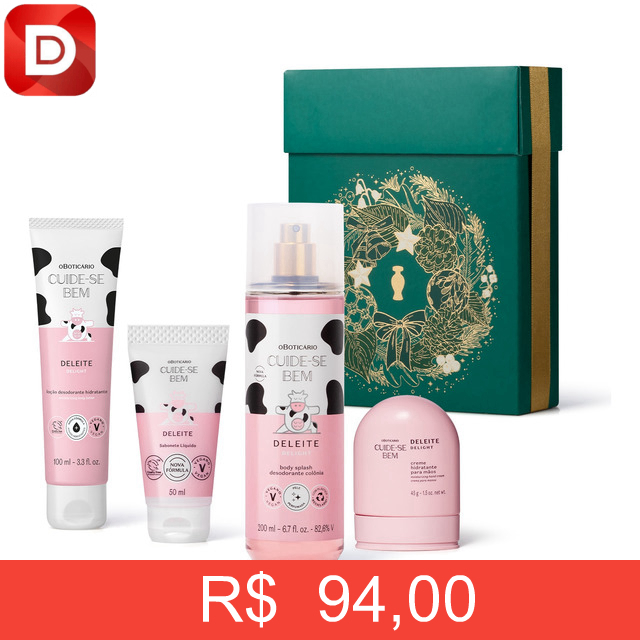 Foto do produto Kit Presente Boticário Cuida-se Bem Deleite