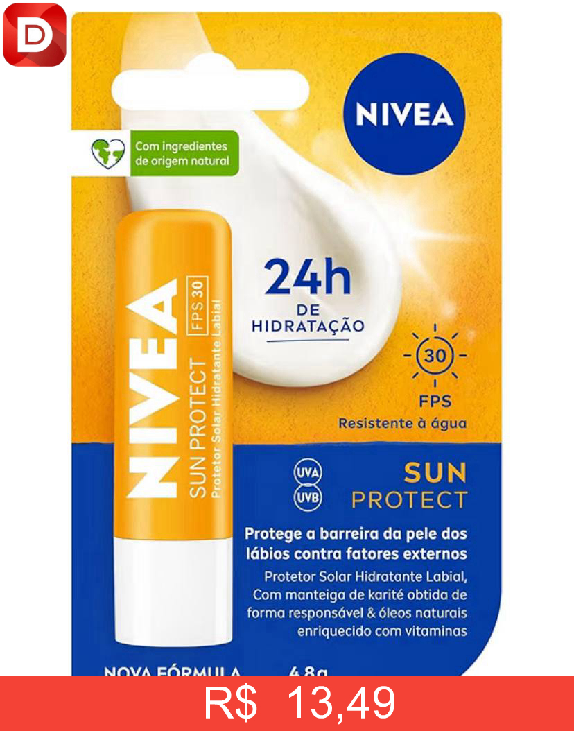 Foto do produto NIVEA Protetor Solar Hidratante Labial