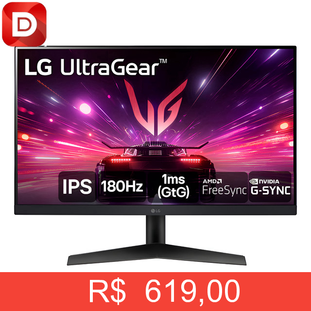Foto do produto Monitor Gamer LG UltraGear 24GS60F-B