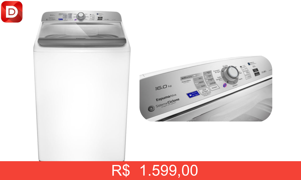Foto do produto Máquina De Lavar Panasonic NA-F160B6WA