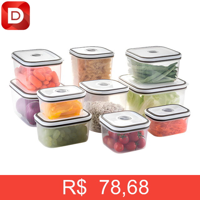 Foto do produto Conjunto 10 Potes Herméticos Com Tampa Easy Open Electrolux
