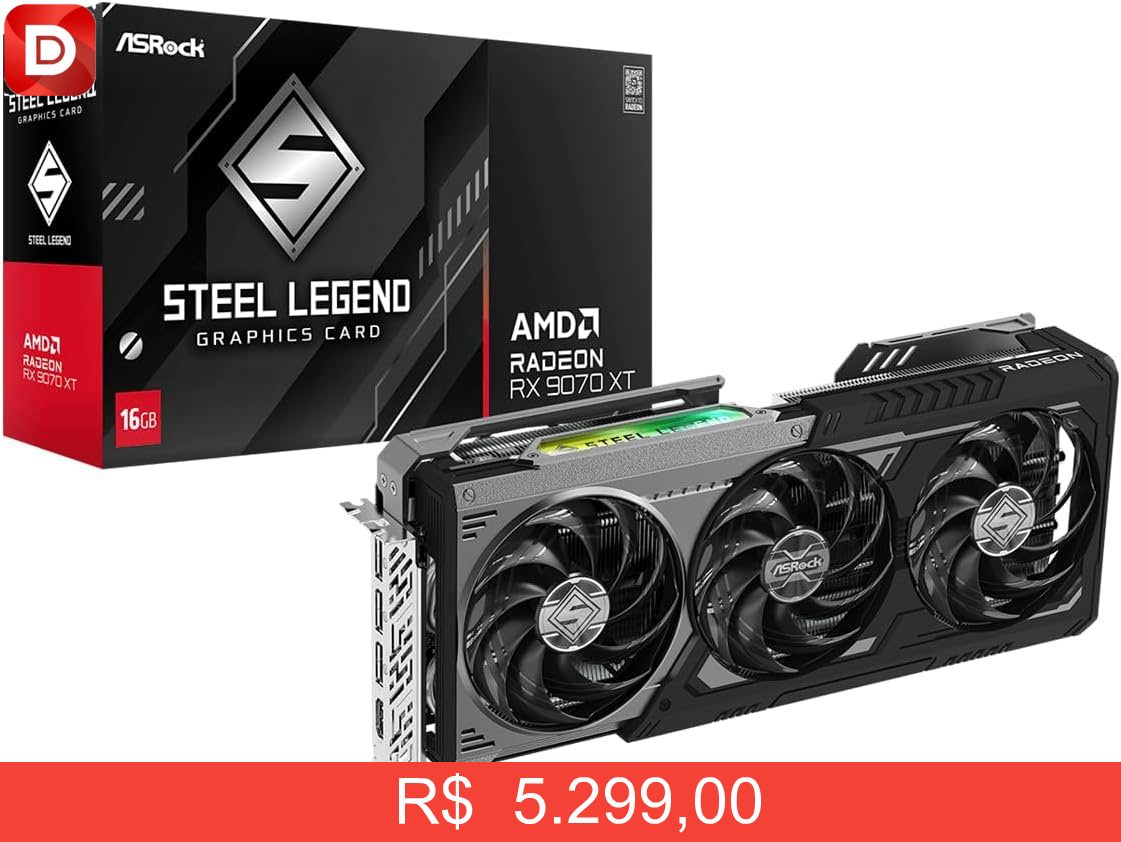 Foto do produto ASRock RX 9070 XT Steel Legend Dark