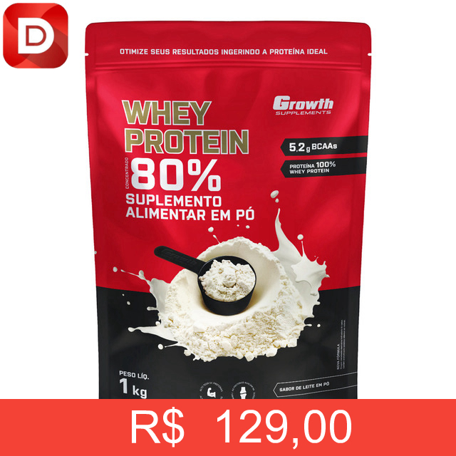 Foto do produto Whey Protein Concentrado 1kg Growth Supplements