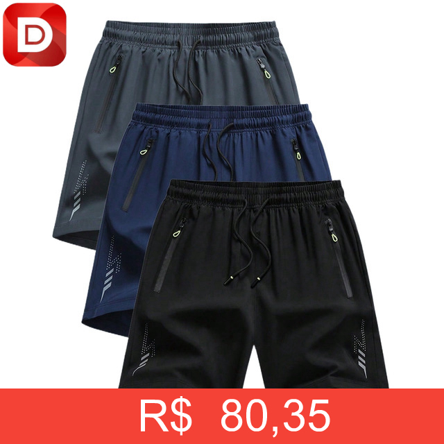 Foto do produto Kit 3 Shorts Fitness Secagem Rápida