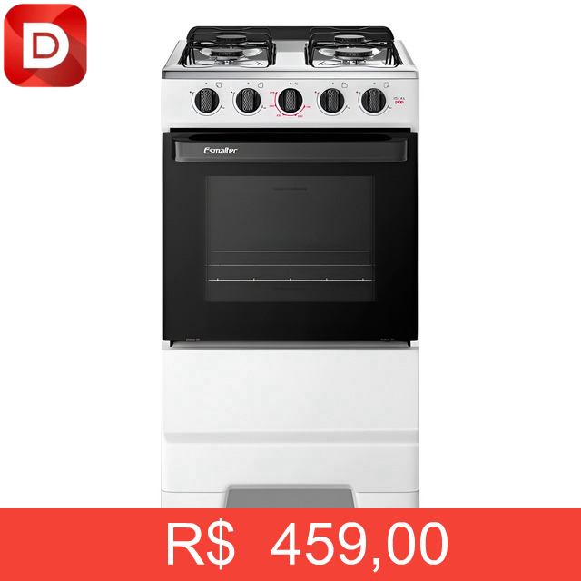 Foto do produto Fogão a Gás Mesa Inox e Forno 50L Limpa Fácil Esmaltec F4ISB