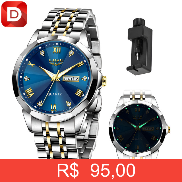 Foto do produto Relógios de Pulso Masculino Quartzo Aço