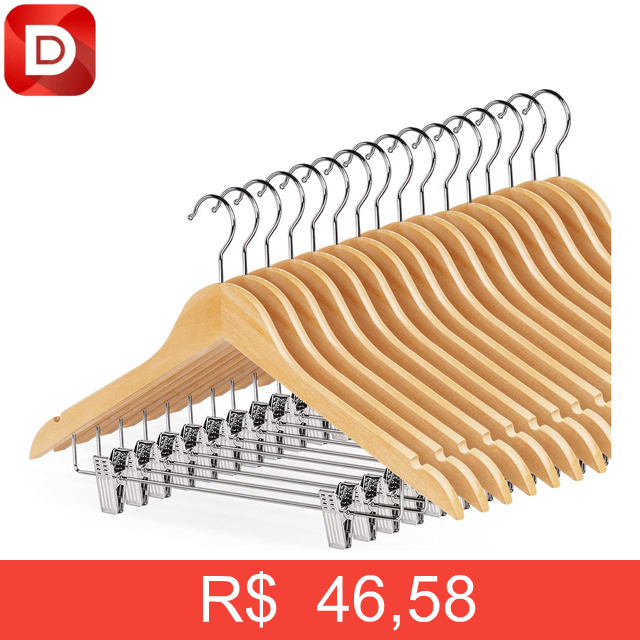 Foto do produto Cabides de Madeira com Presilhas