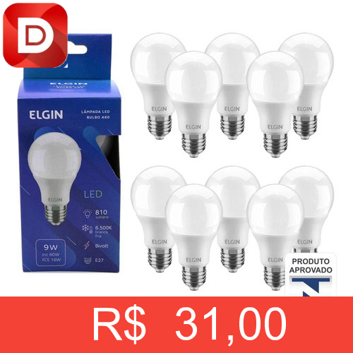 Foto do produto Kit 10 Lâmpada LED Elgin