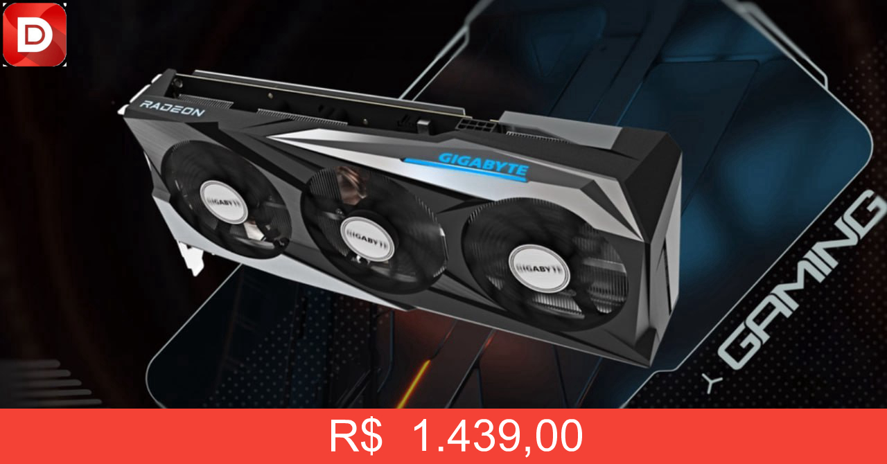 Foto do produto Placa de Vídeo RX 7600 GAMING OC 8G AMD Radeon Gigabyte