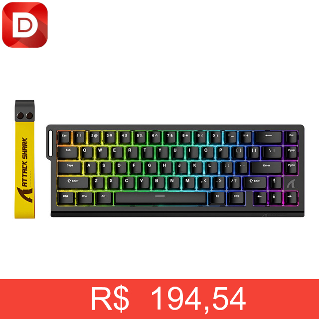 Foto do produto Teclado Mecânico Attack Shark X68he Rgb