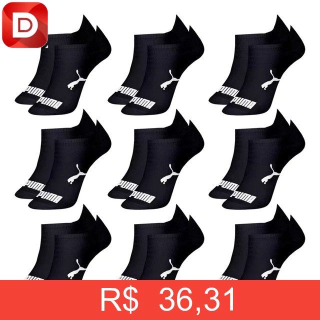 Foto do produto Kit 9 Pares de Meias Puma Sapatilha