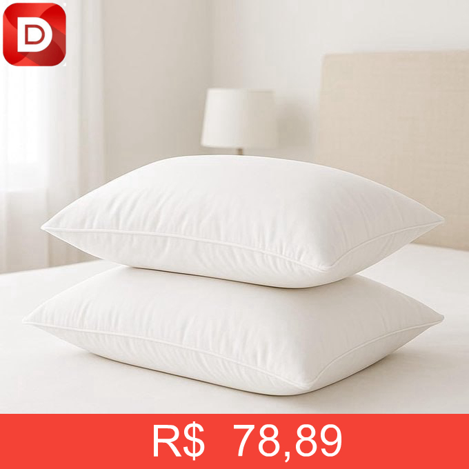 Foto do produto Kit 2 Travesseiros Pena de Ganso