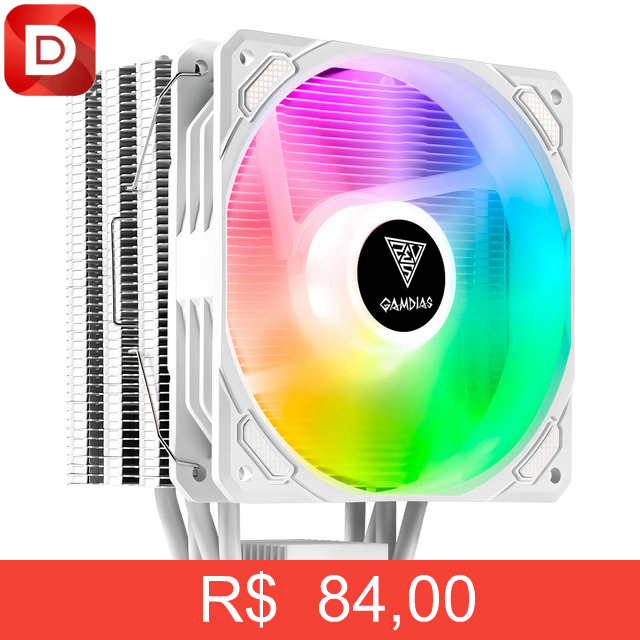 Foto do produto Cooler Processador Gamdias Boreas E1-410 Rgb Branco 120mm