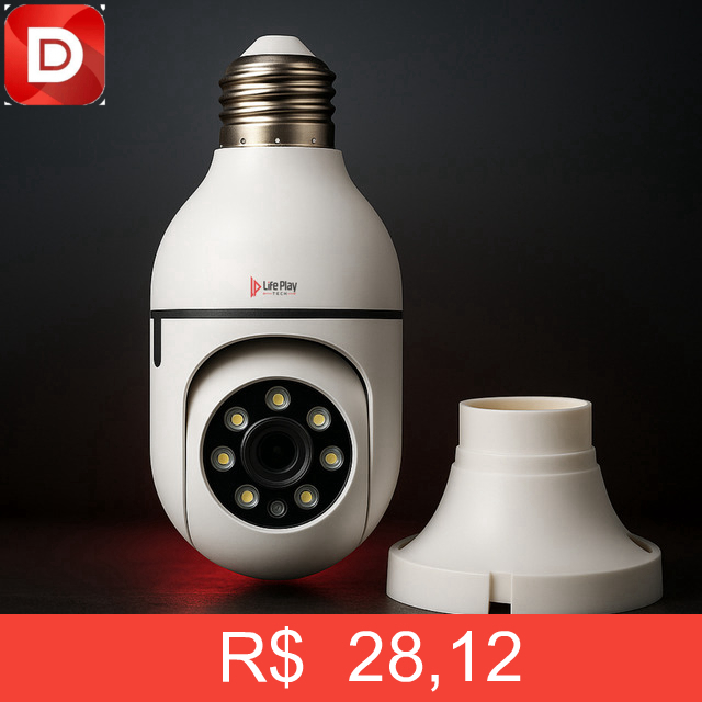 Foto do produto Câmera Lâmpada de Segurança IP Wifi 360º