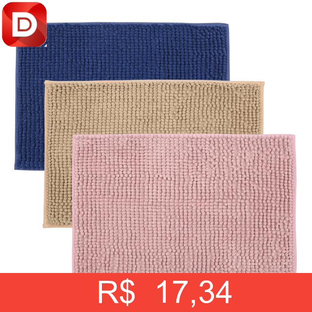 Foto do produto Kit com 3 Tapetes De Banheiro Microfibra Bolinha