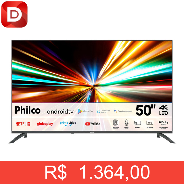 Foto do produto Smart Tv Philco 50 P50eaa 4k Led Android Tv Dolby Audio