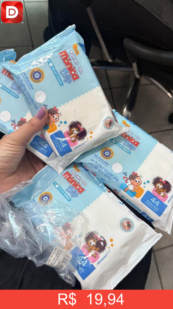 Foto do produto Kit Toalha Umedecida Hora Da Troca Turma Da Mônica