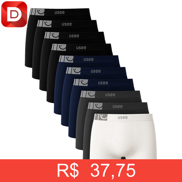 Foto do produto Kit 10 Cuecas Boxer Microfibra Usee