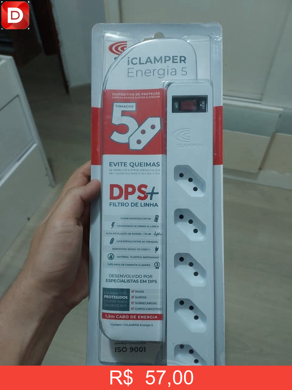 Foto do produto Clamper Energia 5 Tomadas