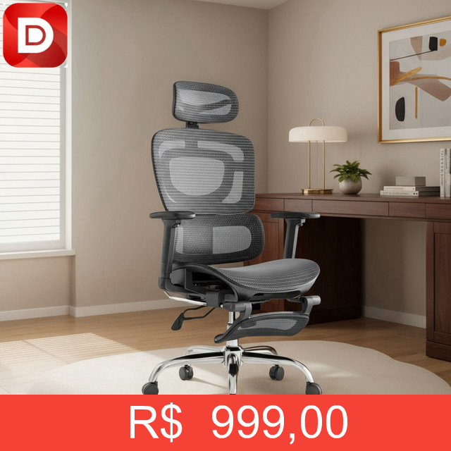 Foto do produto Cadeira De Escritório Ergonômica Mônaco Bt07