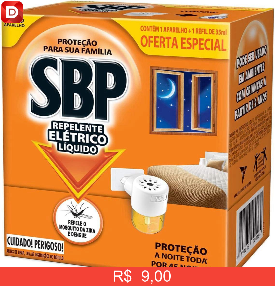 Foto do produto SBP Repelente Elétrico Líquido