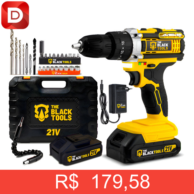 Foto do produto Parafusadeira Furadeira De Impacto The Black Tools Profissional TB-21PX