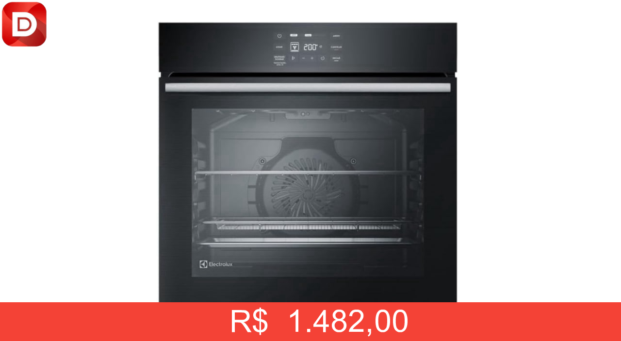 Foto do produto Forno de Embutir Elétrico Electrolux 80L Experience Air fryer, PerfectCook360 e Painel Touch (OE8EA)