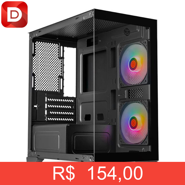 Foto do produto Gabinete Gamer Tgt Gladiator Rainbow Mid-tower