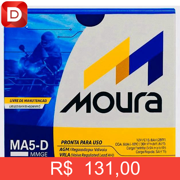 Foto do produto Bateria Moto Moura MA5-D