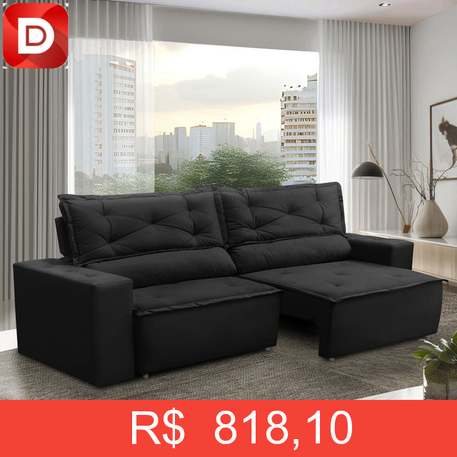 Foto do produto Sofá Retrátil E Reclinável Com Molas Livia
