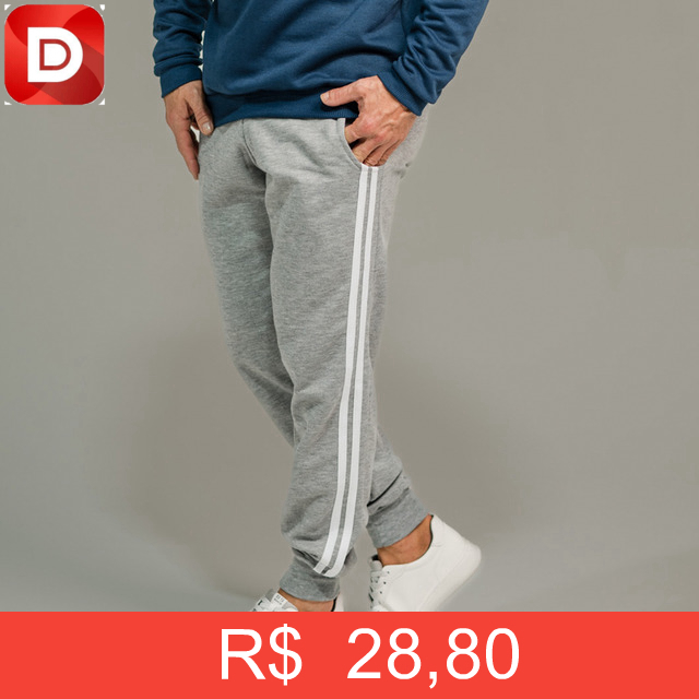 Foto do produto Calça Moletom Com Listras Slim Fit Jogger