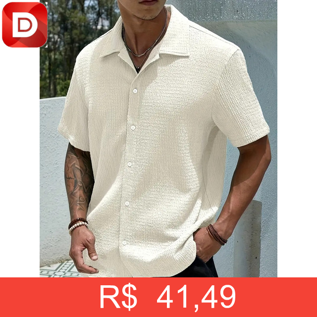 Foto do produto Camisa Casual Masculina Texturizada Old Money