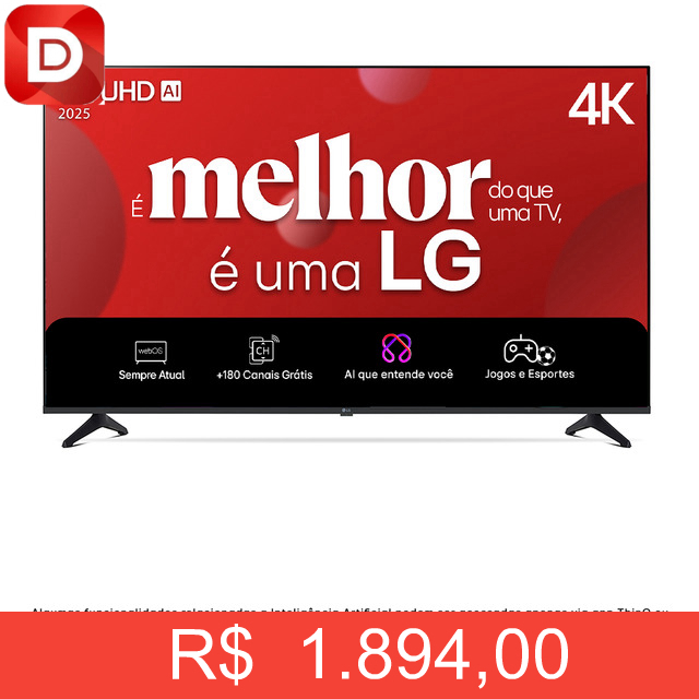 Foto do produto Smart TV LG 55'' 4K 55UA7500