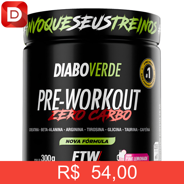 Foto do produto Pré-Treino FTW Diabo Verde Zero Carbo