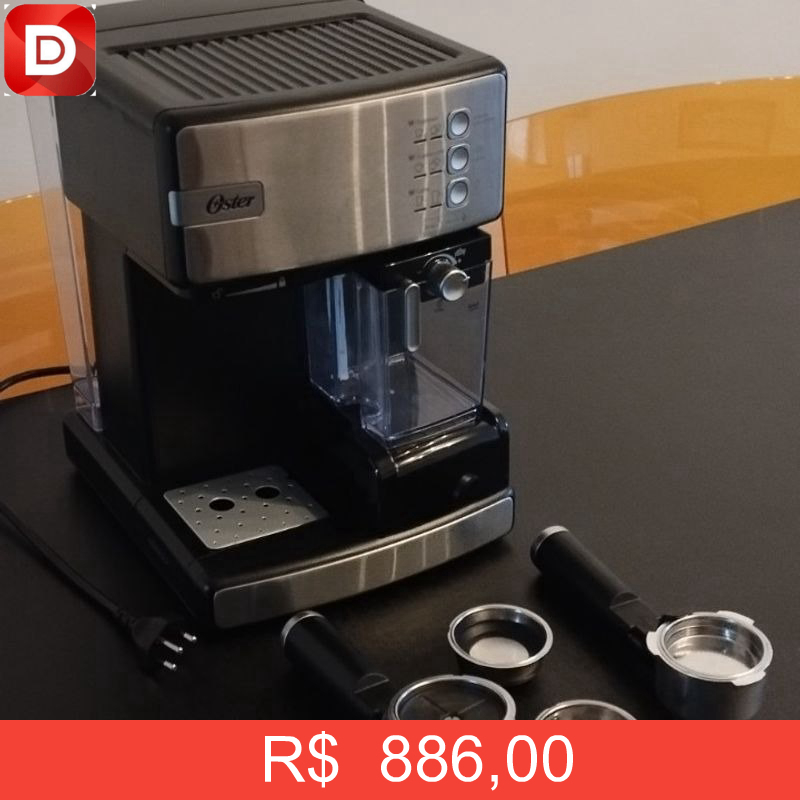 Foto do produto Oster Kit Cafeteira Nova Prima Latte Inox e Moedor de Café Elétrico Inox