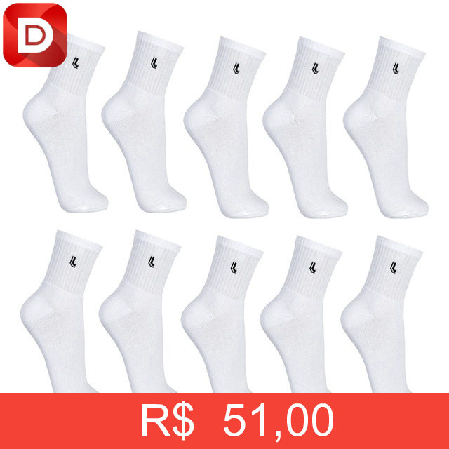 Foto do produto Kit 10 Pares de Meia Lupo Cano Longo