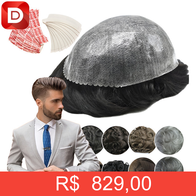 Foto do produto Prótese Capilar Masculina Nó Duplo Micropele