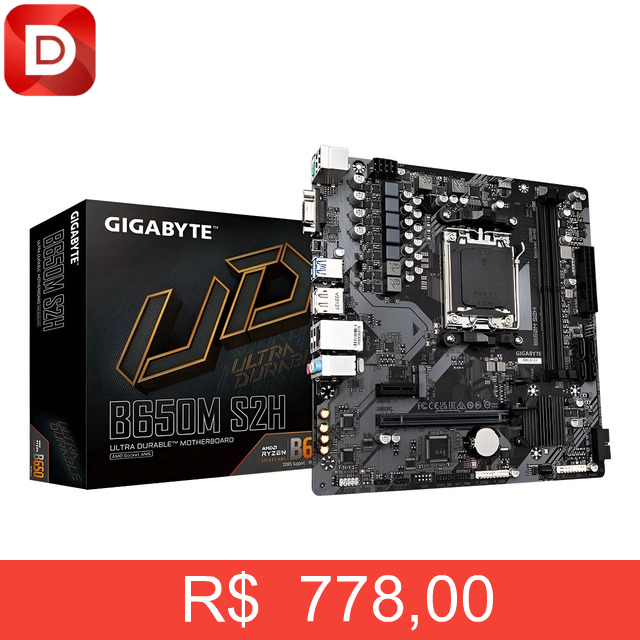 Foto do produto Placa Mãe Gigabyte B650m S2h