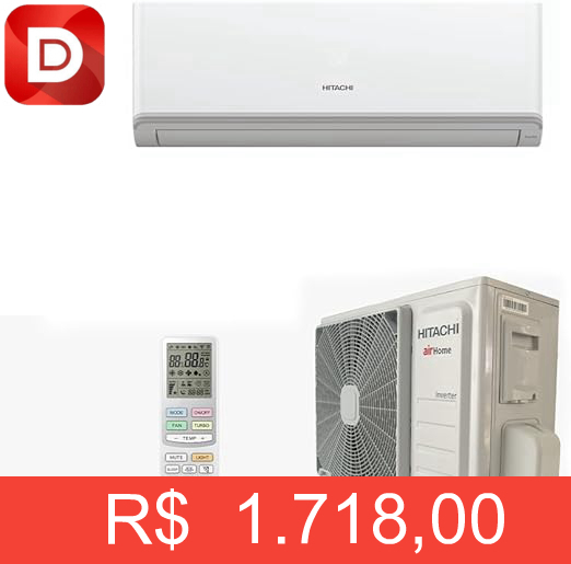 Foto do produto Ar Condicionado Split Hi Wall Inverter Hitachi AirHome 9.000 Btus Frio 220V R-32