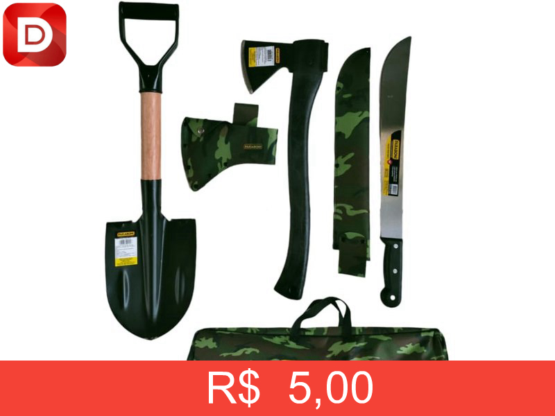 Foto do produto KIT ACAMPAMENTO ESCOTEIRO/MILITAR CAMUFLADO TÁTICO PARABONI