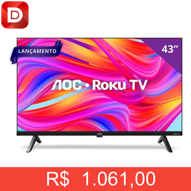 Foto do produto Smart Tv 43 Full Hd Dled Aoc 43s5045/78g Roku