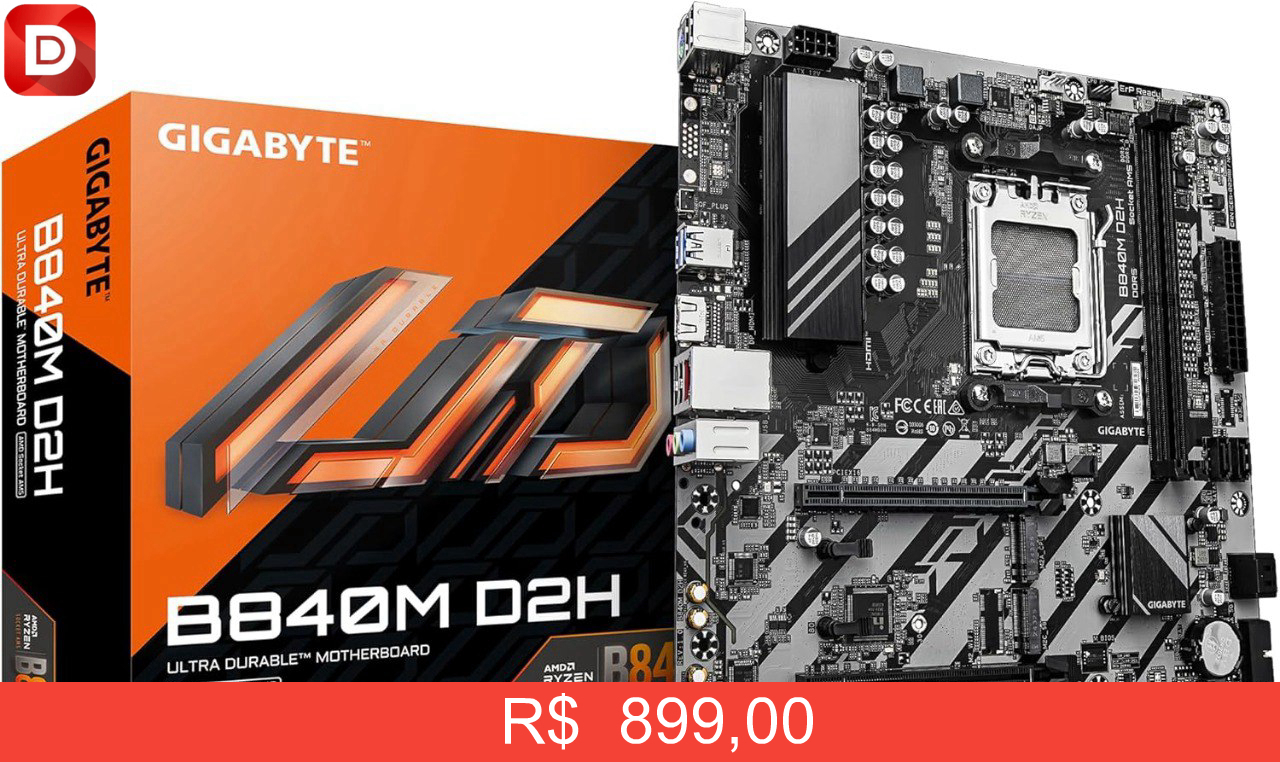 Foto do produto Placa Mãe Gigabyte B840M D2H