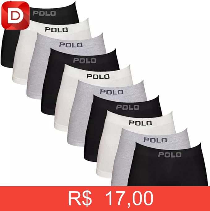Foto do produto Kit 10 Cueca Boxer Polo