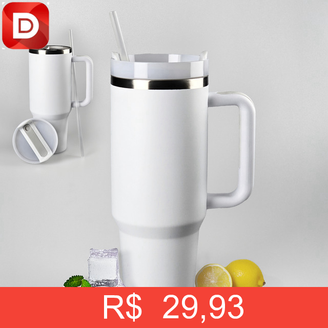 Foto do produto Copo Termico 1200ml Caneca Com Tampa E Canudo
