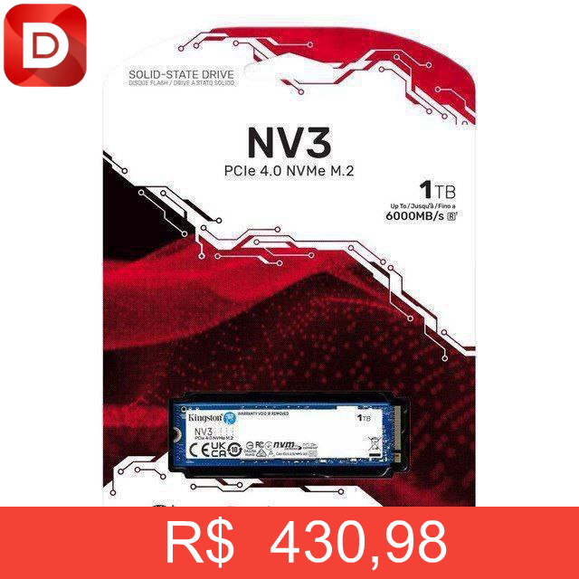 Foto do produto SSD Kingston NV3